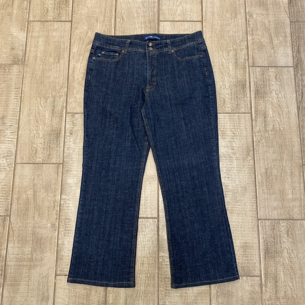 BandolinoBlu Jeans Women 16S Blue Denim Straight Slight Flare Flap Pockets